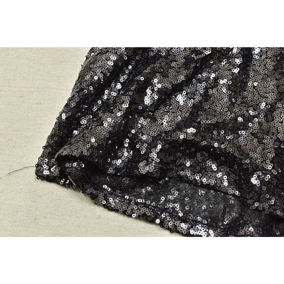 Lane Bryant Plus Size 28 Sequin Peplum Top Black V-Neck Short Sleeve Blouse - Picture 7 of 8